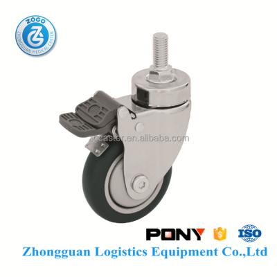 China Baby caster wheel zg 4843-11G Sanmax factory direct sales 3 inch hospital bed caster wheel, medical caster wheel, threaded stem swivel caster with factory for sale