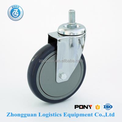 China Medical caster zogo 8736-81G m20 screw in 6 inch chrome plated stretcher car caster for sale