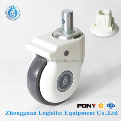 China Medical Caster Zogo S5974-81G-4 4 Inch Plastic Square Socket 100MM And Circular Socket Medical PU Caster Wheel for sale