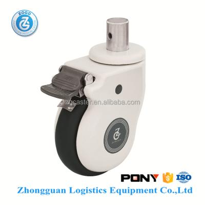 China Medical Caster Zogo 8285-813G-8 125MM 5 Inch TPRH Medical Hospital Bed Caster Wheel for sale