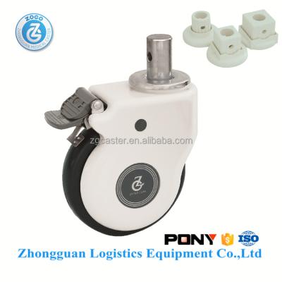 China Medical Caster Zogo S8285-813G-4 125MM 5 Inch TPRH Medical Hospital Bed Caster Wheel for sale