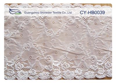 China Elastic Nylon Lace Fabric Trim , 20cm Width for Wedding Dress CY-HB0039 for sale