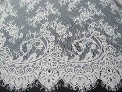 Chine Équilibre en nylon mol de dentelle de cil de coton, tissu de dentelle de blanc de robe de mariage à vendre