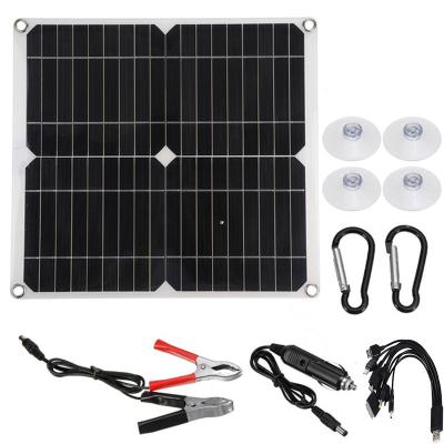 China 50w multifunctional portable outdoor emergency folding solar photovoltaic power panel 330*360*20mm for sale