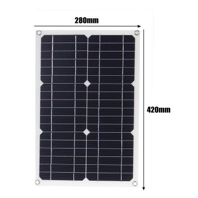 China Portable Camping 20w Photovoltaic Solar Panel Generation System Controller 182mmx182mm Monocrystalline for sale