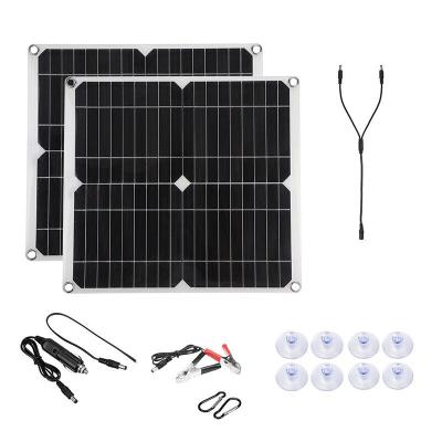 China Best Quality 50w 18v 182mmx182mm Photovoltaic Charging Outdoor Portable Folding Solar Panel for sale