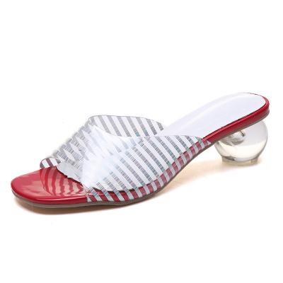 China Fashion Trend INS Shape Ladies Sandals And Slippers Open-toe Crystal Shaped Heels Women Jelly Transparent Shoes for sale