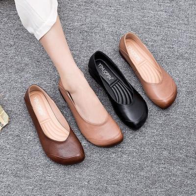 China Square Pure Toe Light Mouth Ladies Breathable Flat Shoes Summer Outlet Factory Color Loafers for sale