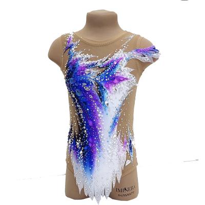 China Dresses Figure Skating Dress Girls Sleeve Rhinestones Skirt Spandex Dance Costumes Sexy Ice Skating Dress for sale