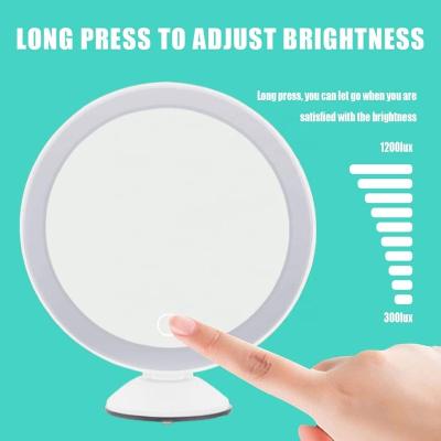 China OEM/ODM Bedroom Vanity Round Lighted Mirror Furniture Lighted Standing Detachable Base LED Cosmetic Mirror for sale