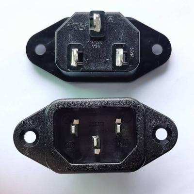 China PC supply C14 three-hole plum adapter plug three-core AC power sockets with ground wire for sale