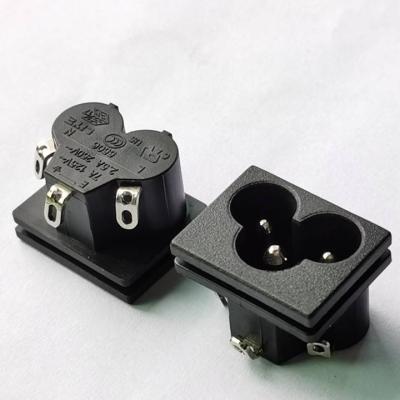 China Wholesale PC Inlet snap-in PCB mount and terminal 3 pin plum socket 3 hole plum flower AC electric scoket for sale