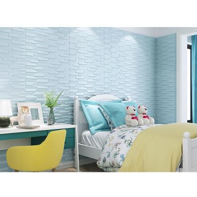 China ECO-Friendly+waterproof+self-adhesive high quality household self-adhesive easy install 3d brick foam bedroom wallpaper for sale