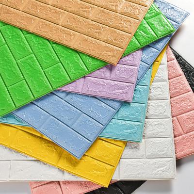 China ECO-Friendly+waterproof+self-adhesive FM HOUSE factory price brick 3d wallpaper restaurant self-adhesive wallpaper for home for sale