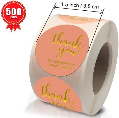 China Hot Selling Waterproof Online Store Art Words Sticker Roll Small Business Thank You Decorative Bottle Transparent Stickers for sale