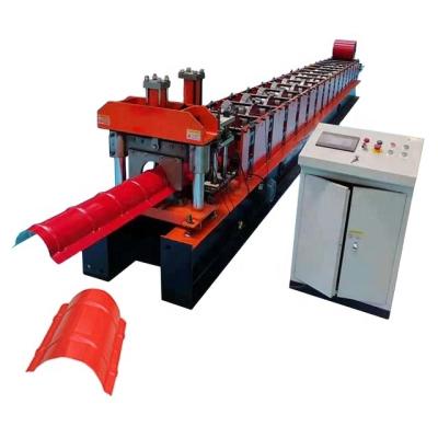 China Building Material Stores / Step Tile Ridge Steel Sheet Roll Forming Machine Cold Forming Machine for sale