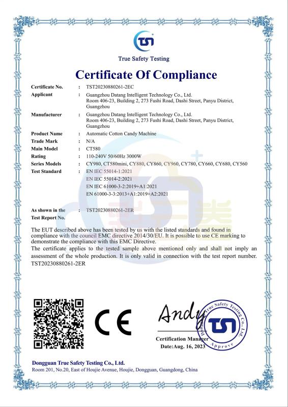 CE - Guangzhou Caiyunjuan Intelligent Technology Co., Ltd.