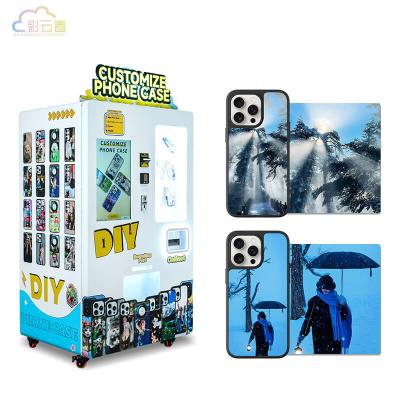 China Steel Touch Screen Phone Case Printing Vending Machine 27-Inch Wave Crystal Display for Customized Cases for sale