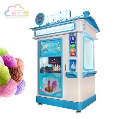 China 21.5 Inch Screen Automatic Soft Ice Cream Robot Vending Machine for sale