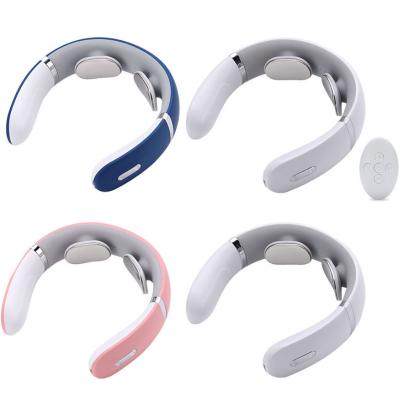 China Factory Directly Sell Electric Cervical Portable Neck Massager 4 Models EMS Electric Cervical Neck Traction Therapy Digital Body Massager With Heat Intelligent Smart Neck Massager for sale