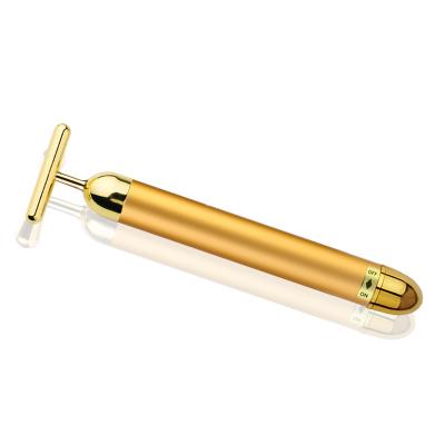 China High Quality Eye Care Gold Roller Massage Skin Lift 24K Gold Beauty Bar Energy Beauty Bar Face Facial Massager for sale