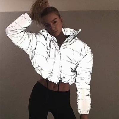 China 2021 Winter Breathable Fashion Stripper Jacket Women Bubble Coat Reflective Cropped Women's Jacket For Women for sale