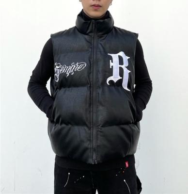 China 2022 Wholesale PU QUICK DRY Boys Down Padded Puffy Vests Custom Winter Plus Size Men's Jacket Based Vest for sale