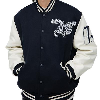 China 2021 Custom Made Viable Wholesale High Quality Men's Letterman Jacket Baseball Jacket With Chenille Patches for sale