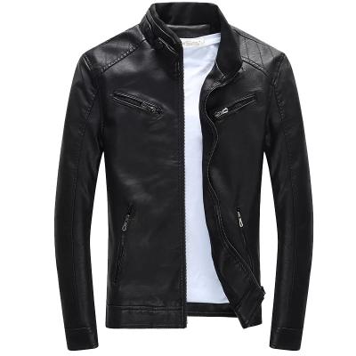 China 2021 New Style Custom Korean Men's Motorcycle Breathable Leather Jacket for sale