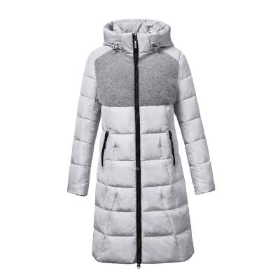 China 2021Wholesale Anti-wrinkle Anti-wrinkle OEM and ODM ladies winter warm long down coat with wool fabric combine for sale