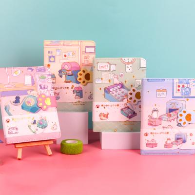 China High Quality New Arrival Cute Design A6 Notebook Home School Diary Kawaii Notebook For Girls for sale