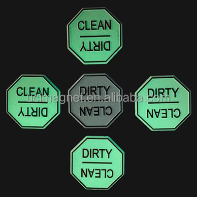 China Magnetic UCI Customized Kitchen Magnets Luminous Dishwasher Clean Dirty Magnet for sale