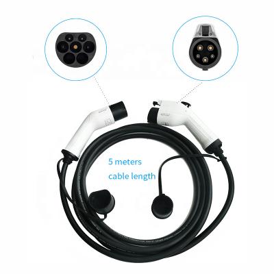 China Car Cable For Public Charging Station Type - 1 - Type 2 EV Cable For AC 32A Public Charging Station 1 Phase EV Adapter Cable for sale