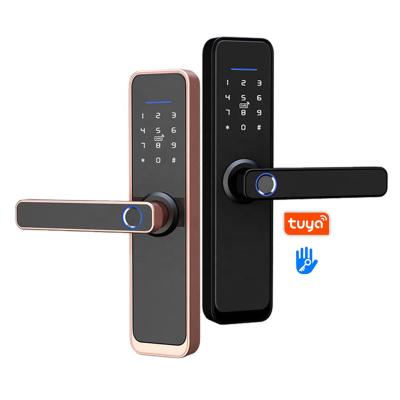 China Keyless Aluminum Alloy Door Lock Digital Fingerprint Smart Biometric Lock TTLOCK/TUYA App+Fingerprint+Password+RFID Card+Key Unlocking 5Ways for sale