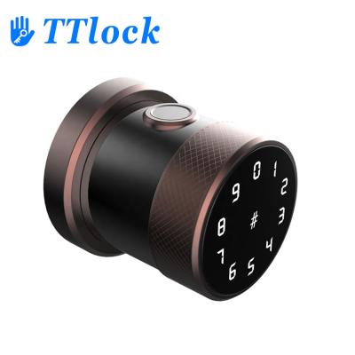 China Instead of old knob lock high security round handle ttlock/tuya app door lock smart biometric fingerprint mortise lock for sale