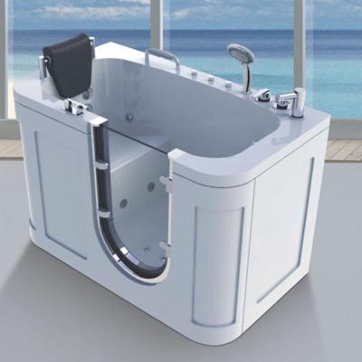 China BALISI smooth with seat for the elderly good quality bath tub and the elderly square corner deep override whirlpool design bathtub for sale