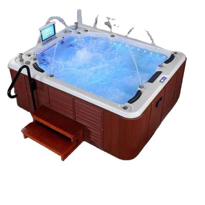 China BALISI 5 Person Large Size Freestanding Outdoor Spa Spa With TV Air Massage Whirlpool LED Light Spa Bathtub for sale