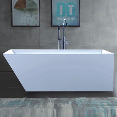 China BALISI freestanding 1.8 meter white single acrylic indoor adult bathtub with inverted trapezoid thin edge for sale