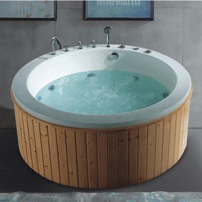 China BALISI New Design High Quality Acrylic Freestanding Large 2 Meter Round Wooden Freestanding Bathtubs for sale