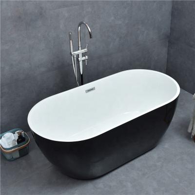 China Modern Design Hotel Use Free Floor Standing Acrylic Black Oval Shape Portable Bathtub Color Free Bathtub for sale