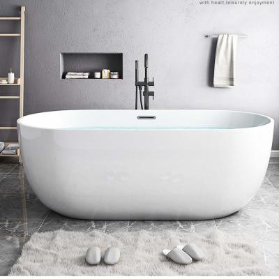 China BALISI Factory Directly Wholesale White Oval Shape Modern Freestanding Portable Freestanding Bathtub for sale