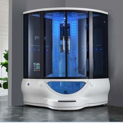 China BALISI 150cm Computer Control Panel 2 Person Bathroom Shower Enclosure Enclosed Corner With Whirlpool Tub Wet Steam Bath for sale