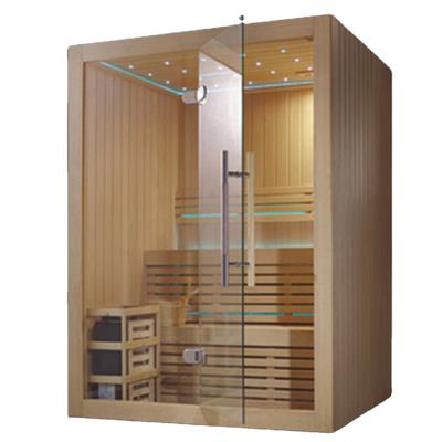 China BALISI 120cm Computer Control Panel 2 Person Indoor Bathroom Steam Sauna Dry Far Infrared Wooden Room for sale