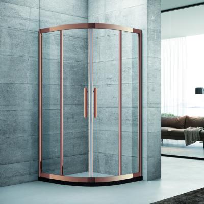 China OEM Size Stainless Steel Sliding Door Modern Black BALISI Frame Shower Enclosed Glass Area Mounted Gold Shower Room for sale