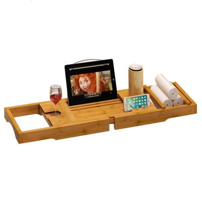 China BALISI Stocked Use in Bathtub Shelf Bamboo Bathtub Shelves for sale