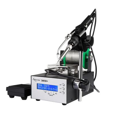 China Adjustable Temperature Industrial Factory Outlet Grade CSD-385 D+ Soldering Station With Foot Pedal / Hand Held Automatic Wire Feeder Machine for sale