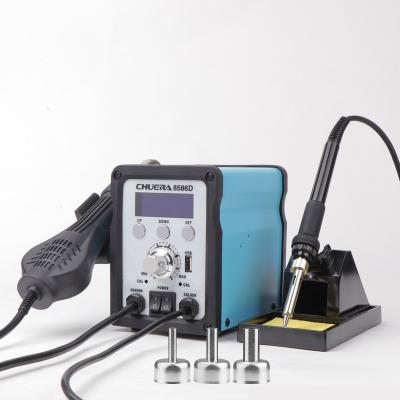 China PCBA Repair SMD BGA Rework Hot Selling Good Quality 8586D 2 in 1 Lead Free Hot Pneumatic BGA SMD Rework Station Soldering Iron Gun with USB 5V2A Power Supply for sale