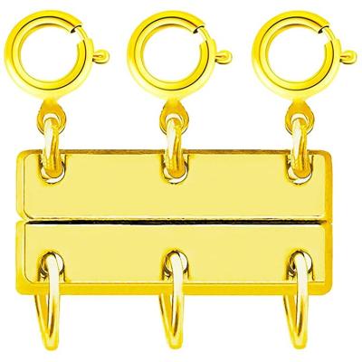 China Fashionable Multi Magnetic Triple Necklace Clasp Connector 18K Gold Clasp Jewelry Findings Strands Jewelry Layering Clasp For Bracelet Necklace Jewelry Making for sale