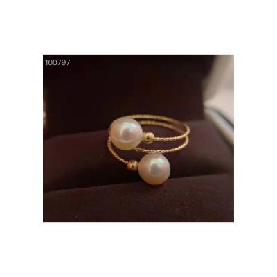 China Best Selling High Quality Product Nature Perfect Circle Pearl Two Rings for sale