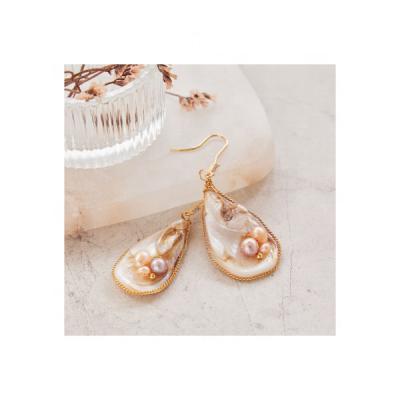 China High quality EMMA's EM008 by nature pearl baroque earrings handmade for sale